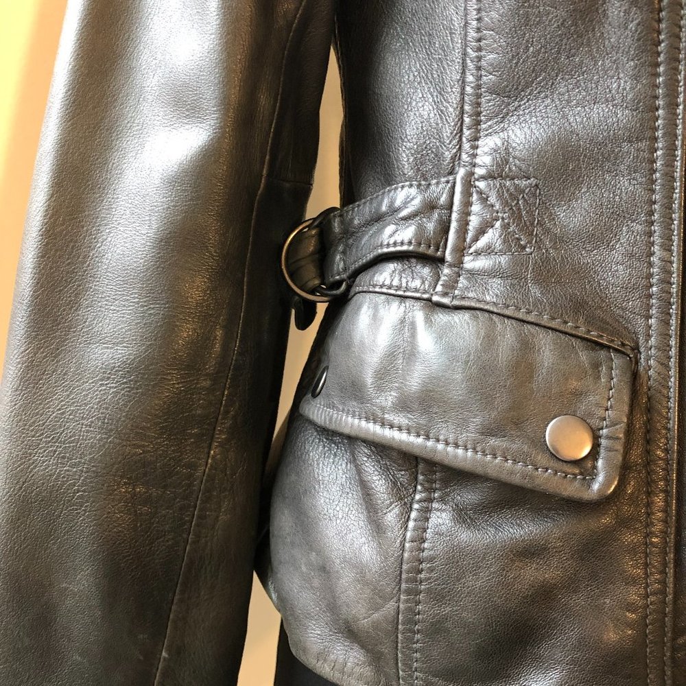 Banana Republic Black Leather Moto Jacket - Picture 7 of 16